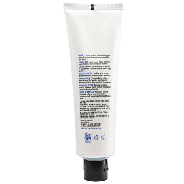 Back label and ingredients list of Baxter After Shave Balm tube
