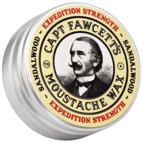 Captain Fawcett's Moustache Wax Expedition Strength Top Label