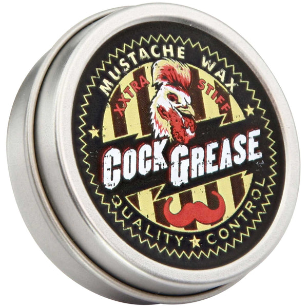 Cock Grease Moustache Wax Top Label