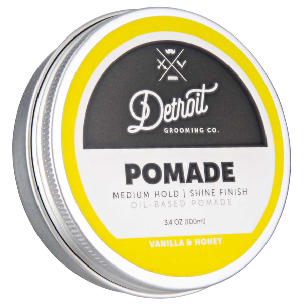 Detroit Grooming Pomade tin can yellow border