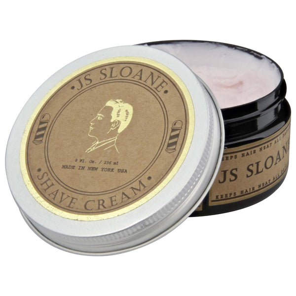 Open Jar of JS Sloane Shave Cream 