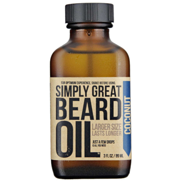 Simply Great Beard Oil Coconut Scent Front Label