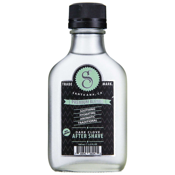 Suavecito Premium Blends Dark Clove Aftershave in glass bottle