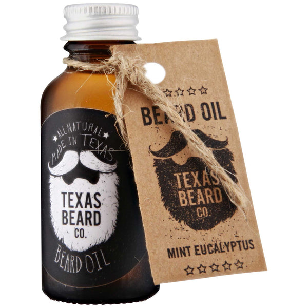 Texas Beard Co. Mint Eucalyptus Beard Oil Front Label