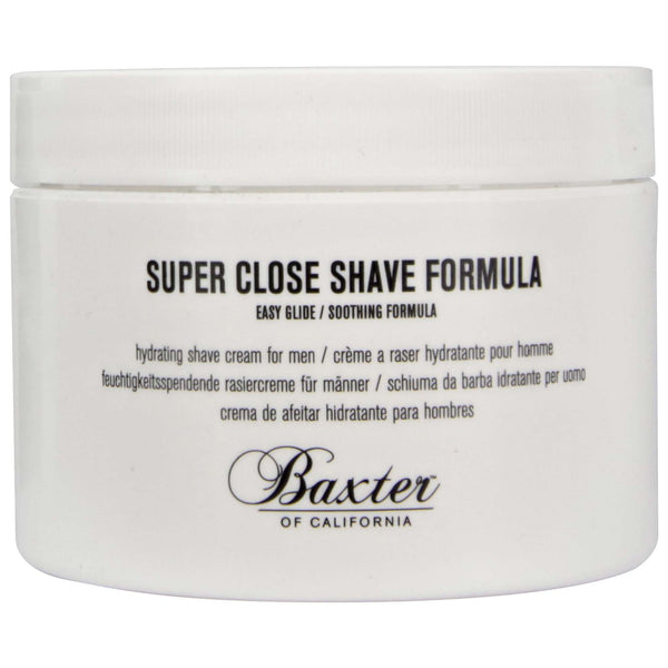 Baxter Super Close Shave Formula Side Label Coconut Derived Formula