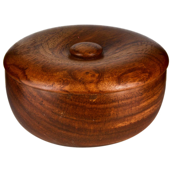 dark wood shaving bowl with soap from col. conk