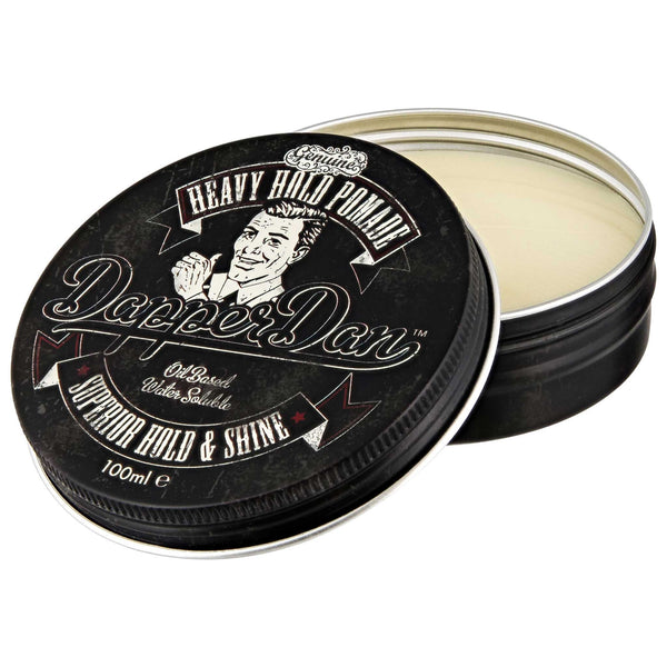 open can of Dapper Dan Heavy Hold Pomade