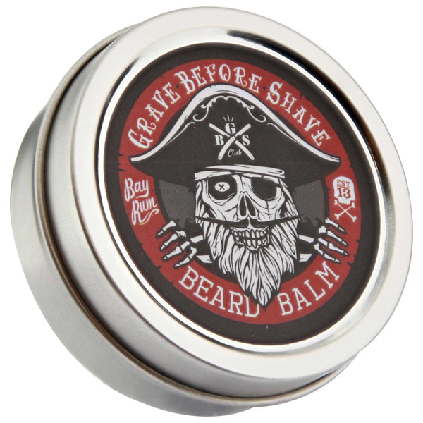 Grave Before Shave Bay Rum Beard Balm Top Label