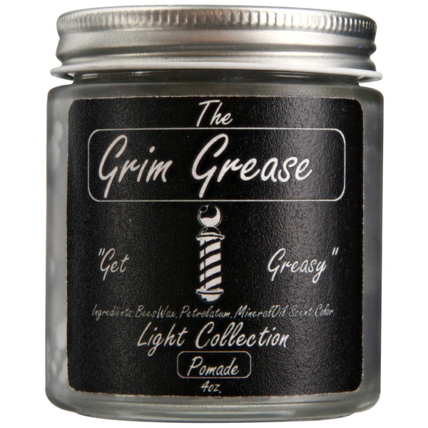 Grim Grease Light Pomade Side Label