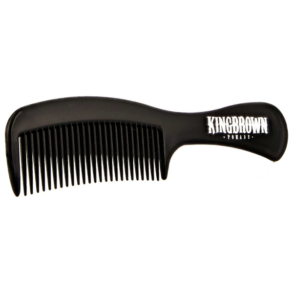 side angle of king brown handle comb for styling hair