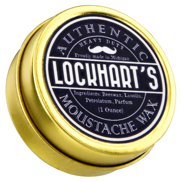 Lockhart's Moustache Wax Top Label Packaging