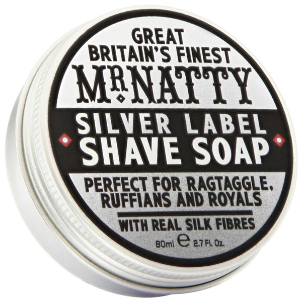 Mr Natty Silver Label Shave Soap Top Label
