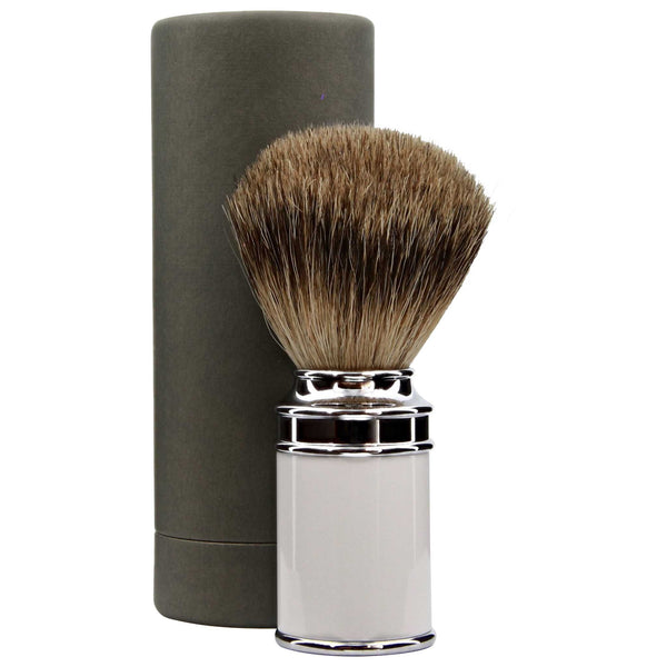 white shave brush that is expensive but worth it
