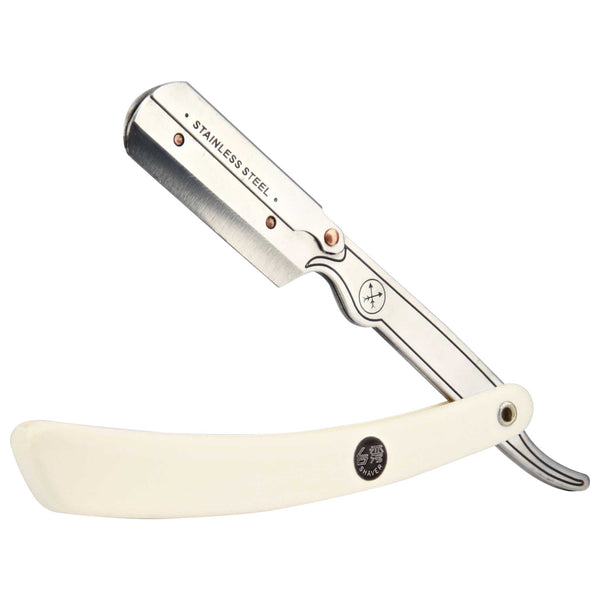 great stainless steel straight razor that has a great balanced weight to it