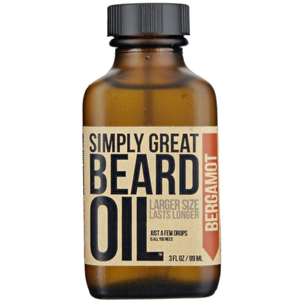 Simply Great Beard Oil Bergamot Scent Front Label