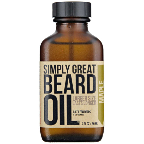 Simply Great Beard Oil Maple Scent Front Label