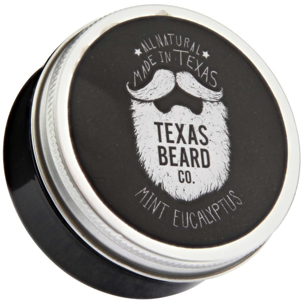 Texas Beard Co. Mint Eucalyptus Beard Balm Top Label