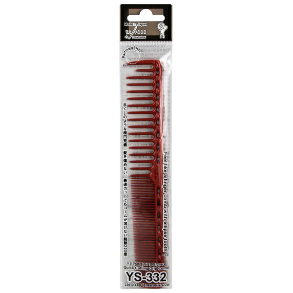 packaging of YS Park 332 Quick Cutting Comb- Red colorway